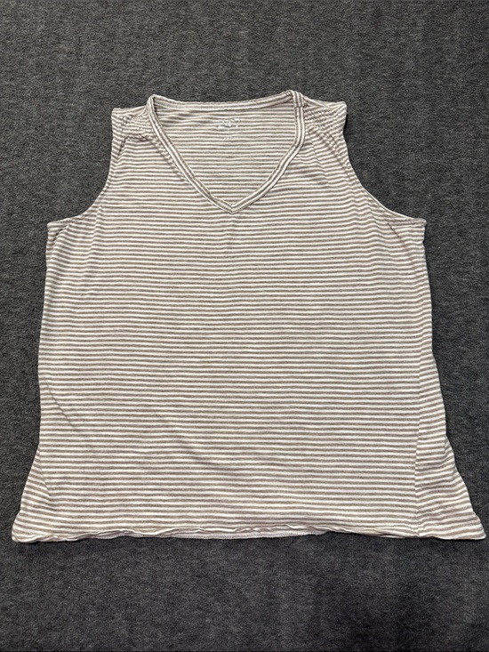 Maurices Tops - Women’s‎ V-Neck Striped Tank Top - Gray & White